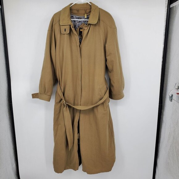 Gore Tex by Apparel Technologies Belted Long Women's Khaki Trench Jacket Coat 10 - Picture 3 of 16